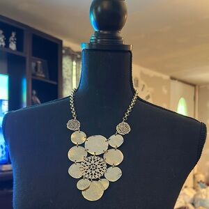 Chico's gold Statement Necklace with Medallion Design